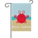 Hyjoy Hyjoy Hello Summer Cute Crab Garden Flag Yard Banner Polyester for Home Flower Pot Outdoor Decor 28X40 Inch