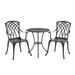 Topeakmart 3-Piece Aluminum Patio Bistro Set Two Chairs with Umbrella Hole for Outdoor Black