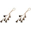 Wind Chime Hanging Ornament Witch Bell Metal Home Accents Decor Outdoor Iron Rope 2 Pack