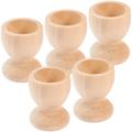 Unfinished Wooden Egg Stand Kids Graffiti Holding Cup Tray Shaped Breakfast Child 5 Pcs
