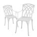 Withniture Cast Aluminum Patio Dining Chairs Set Metal Outdoor Patio Chairs with Arms for Garden Backyard Porch White