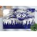 Gift For The Home Rug Navy Blue Rug Full Moon Rug Animal Rugs Navy Blue Owl Painting Rug Hallway Rug Anti-Slip Carpet Rug Loft Rug 3.9 x5.9 - 120x180 cm