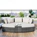 Topcobe 6-Piece Patio Outdoor Conversation Round Sofa Set PE Wicker Rattan Separate Seating Group with Coffee Table Outdoor Patio Furniture Set for Garden Balcony Backyard Deck Porch (Beige)