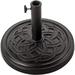 YSSY Decorative Cast Stone Patio Umbrella Base Black Resin Heavy Duty Stand 26 Pounds Fit 1.5&1.9 Inch Umbrella Pole