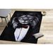 Luxury Rugs Modern Rug Stair Rugs Wedding Rugs Lion With Red Bow Tie Rug Contemporary Rug Animal Rugs Accent Rug Man Cave Rug 2.6 x6.5 - 80x200 cm