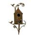 Raeneomay Metal Bird House with Poles Outdoor Metal Bird House Stake Bird House for Patio Backyard Patio Outdoor Garden Decoration