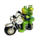 CNKOO Resin Frog Ornament Frogs Sitting on Motorbike Decoration Funny Frog Indoor Outdoor Statue Frog Garden Statue Frog Figurine for Living Room Courtyard Garden Balcony