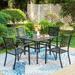 VILLA Patio Dining Set 7 Pcs 1 Metal Dining Table and 6 Patio Stackable Chairs for Outdoor Backyard Bistro Furniture Set