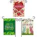 Bicoasu Valentine Day Garden Flag St Patricks Day Garden Flag Easter Garden Flags 3 Pack Outdoor Decorations for Seasonal Home Yard Spring