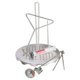 LeCeleBee 0835 Complete Poultry Rack Set Includes Perforated Aluminum Rack Lift Hook 2-oz Seasoning Injector 12-in Fry Thermometer and 3 Detachable Skewers