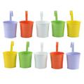 10pcs Hanging Flower Pots Metal Flower Holders Basket Bucket Planters Balcony Garden Patio Planter Wall Fence Flower Pot with Detachable Hook