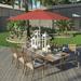 Havenside Home Okaloosa 9ft Deluxe Crank Lift Umbrella by Base Not Included sunset/white finish