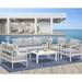 Aluminum Patio Furniture Set 5 Pieces Modern Outdoor Conversation Set Sectional Sofa with Upgrade Cushion and Coffee Table Grey