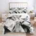 Gold Metallic Marble Comforter Cover Set Twin Full Queen King Size 3 Piece Bed in a Bag Foil Print Glitter White Comforter Cover and Pillowcases Set All Season Soft Microfiber Complete Bedding Sets