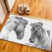 Two Horses Rug Car Mat Rugs Pattern Rug Trendy Rug Animal Rug Non Slip Rug Two Horses Rug Saloon Rug Home Decor Rug Black White Rug 5.9 x9.2 - 180x280 cm