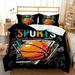 3D Sports Fire Basketball Bedding Set for Teen Boys Duvet Cover Sets with Pillowcases Twin Full Queen King Size 3PCS 1 Duvet Cover+2 Pillow shams