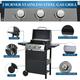 3-Burner Propane Gas Grill Stainless Steel BBQ Grill with Top Cover Lid Wheels and 2 Side Shelves for Outdoor Patio Garden Picnic Backyard Black