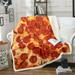 YST Pizza Blanket for Kids Adults Realistic Funny Food Blanket Throw for Boys Girls Sofa Couch Decor Pepperoni Sausage Fleece Blanket Novelty Gifts Pizza Bed Blanket 90 x90