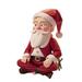 Brenberke Christmas Santa Figurine | Christmas Figures Resin Santa Doll With Beard And Hat Bright Color Classic Santa Doll Window Display Props Room Fireplace Decor