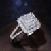 Shiny Zircon Decor Ring - Square Shape Bridal Wedding Anniversary Engagement Gift