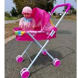 PENGXIANG 2023 New Reborn Dolls Doll Stroller Baby Doll Stroller for Toddlers and Kids with Doll+Bottle Foldable Doll Stroller