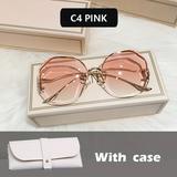 Fashion Sunglasses Women Metal Female UV400 Vintage Ladies Stylish Design Oversized Square Sunglasses For Women