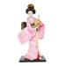 kowaku 12 Japanese Geisha Asian Geisha Doll Sculpture Ethnic Japanese Geisha Dolls Girl Statue for Office Shelf Tabletop Home Decor Pink