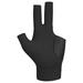 BAOSITY 3 Fingers Billiard Pool Glove Snooker Cue Glove for Men Women Portable Pool Cue Mitts Pool Cue Glove for Training Practice Black and Left