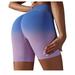 nerohusy Womens Cycling Shorts 5 High Waisted Biker Shorts for Women Tummy Control Tie Dye Gradient Fitness Athletic Workout Running Yoga Gym Shorts Pink L