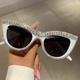 Sparkling Rhinestone Cat Eye Sunglasses for Women and Men - UV400 Protection and Fashionable Club Party Favors