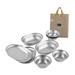figatia Stainless Steel Plates and Bowls Camping Cookware Set Portable Camping Mess Set Camping Utensils for Hiking Home Beach Picnic