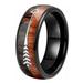 1pc Stylish and Durable Viking Wood Inlay Titanium Steel Wedding Ring for Men and Women