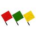 3 Pcs Football Flags Checkered Signal Commanding Conducting Handheld Polyester Cotton Stainless Steel