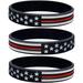 Thin Red Line American Flag Bracelets - Power of Faith Silicone Rubber Wristband Band Set for Americanism Patriotic Holiday Fundraisers Awareness Gifts for Teens Men Women