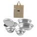 simhoa Stainless Steel Plates and Bowls Camping Cookware Set Lightweight Salad Bowl 6x Camping Mess Set for Camp Family Beach Picnic