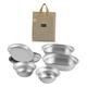 simhoa Stainless Steel Plates and Bowls Camping Cookware Set Lightweight Salad Bowl 6x Camping Mess Set for Camp Family Beach Picnic
