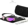 Fresh Color Sport Goggles UV400 Polarized Sunglasses Men Lightweight Sun Glasses Fishing Unisex Size Includes Zipper Case C1 Matte Black C6Mirror PurplePackage