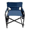 Folding Directors Chair Outdoor Camping Chair with Side Table & Pockets Blue