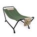 Hammock Bed with Stand Swing Bed with Storage Pouch and Steel Frame Outdoor Camping Hammock with Padded Pillow Green