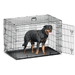 MoNiBloom 48 Metal Wire Large Dog Crate Double-Door w/Slide-out Tray Foldable Pet Animal Pet Cage w/Removable Handle Black