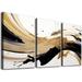 Nawypu Abstract Wall Art Modern Abstract Canvas Prints Artwork Black Brown Abstract Picture for Living Room Wall Decor Minimalist Abstract Art Poster Painting for Home 12 x16 X3 Panels