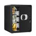 Black Cub Safe Box: Home Safe with Digital Keypad Sensitive Alarm System LED Light - Ideal for Money Jewelry Documents and Valuables