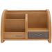 Creative Wooden Pen Holder Pencil Tabletop Storage Shelf Organizer Desk Organizers