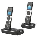 Bisofice D1002 TAM-D 2-Handset Cordless Phone with Answering Machine Caller Call Waiting 1.6 inch LCD 3 Lines Screen Display Rechargeable Batteries Support 16 Languages for Office Home Confe