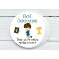First Communion Party Favor Labels - 40 labels - Praying Boy First Communion Design - LABELS ONLY - FCC026c