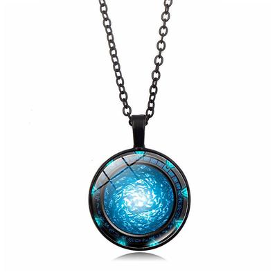 Stargate Atlantis Time Gem Pendant Necklace Women's Hundred Pairing Jewelry Retro Sweater Chain