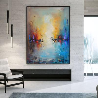 Oil Painting Handmade Hand Painted Wall Art Abstract Knife PaintingLandscape SunriseHome Decoration Decor Rolled Canvas No Frame Unstretched