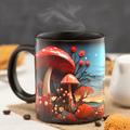 3D Magic Mushrooms Mug, Mushroom Coffee Mug, Funny Novelty Ceramic Tea Cup, 11oz Ceramic Dishwasher Microwave Safe Cup, Ideal Gifts for Men Women