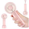 Handheld Fan Mini Portable Fan USB Rechargeable Battery Personal Fan 3 Speed Powerful Small Desk Fan with Base Cute Cooling Fan for Eyelash Makeup Travel Beach Indoor Outdoor Pink