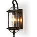 18.5 H Copper Outdoor Wall Lights Exterior Waterproof Wall Sconce Light Fixture E26 Socket Oil Rubbed Bronze Porch Light with Clear Glass Lantern Wall Lamp for Front Porch Garage Patio